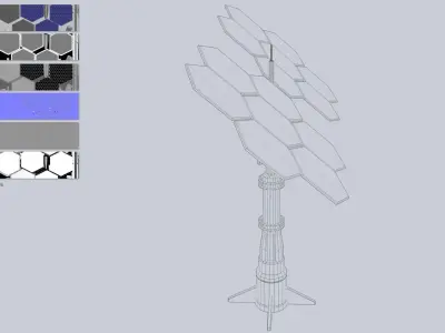Scifi solar panel Low-poly 3D model