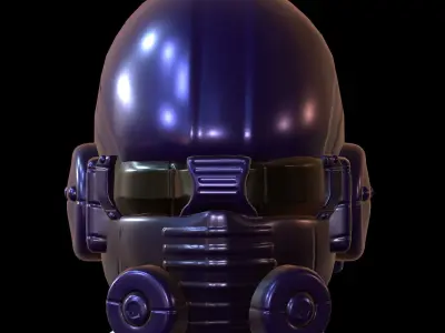 Gas mask helmet 3d model scifi Low-poly  Low-poly 3D model 188