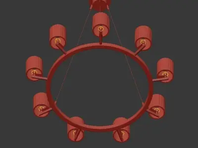 Flute Chandelier 3D model