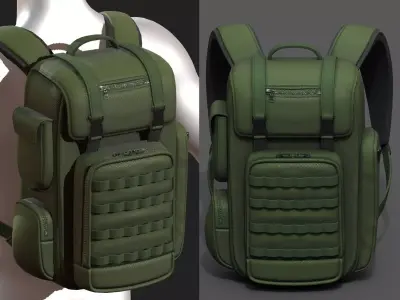 Backpack military combat bag baggage pockets  Low-poly 3D model buy