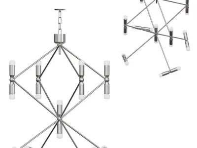 Kinkeldey chandelier with four metal rods 3D model