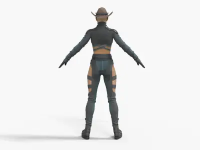 Western Sci-Fi Outfit Clothing  Low-poly 3D model