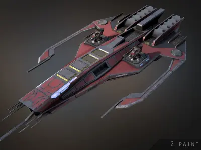 Phalanx Corvette Low-poly 3D model