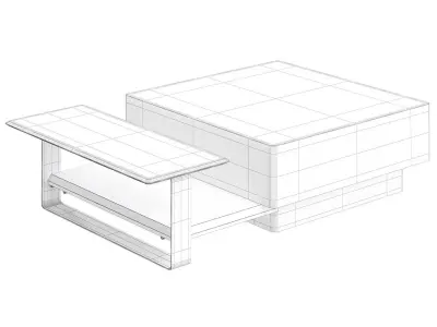 CENTER TABLE GEHRY Low-poly 3D model