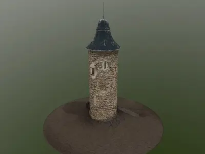 Medieval Guard Tower 01 Low-poly 3D model