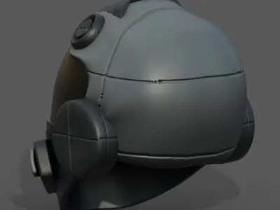 Helmet scifi fantasy futuristic technology cyborg  Low-poly 3D model