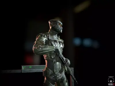 SciFi Soldier Low-poly 3D model