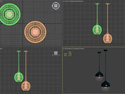 Lunar Light Round Pendant Low-poly 3D model