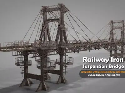 Railway Suspension Bridge 3D model