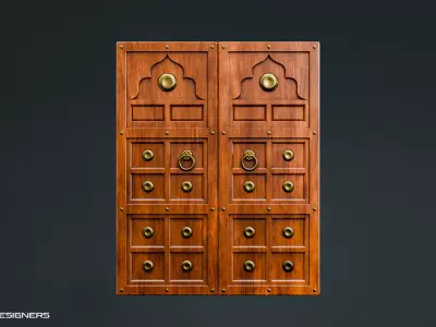 Indian Palace Door Low-poly 3D model