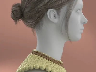 Vintage Pearl Necklace 3D model