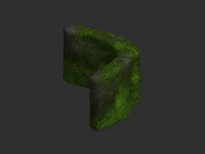 Cave Walls 1 - Moss 2 Low-poly 3D model