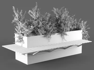 bench1009 planter 3D model
