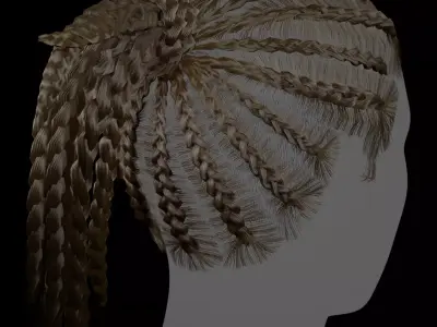 Game Ready Female Hair 3D Model with PBR 2K textures 3D model