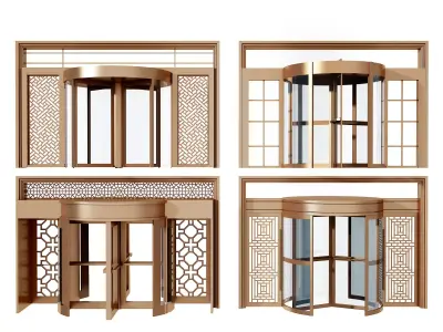 Revolving door  Low-poly 3D model