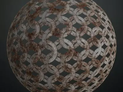 Rusty Circular Chainmail PBR Seamless Texture