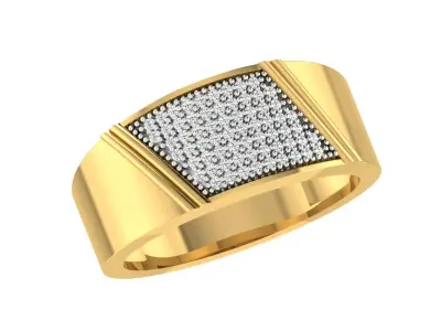 Light Weight Yellow Gold Diamond Ring  -ZA RN 4217 3D print model