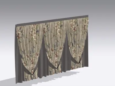 Curtain Low-poly 3D model