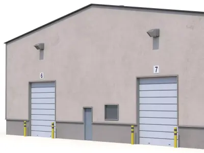 Warehouse Building 5 PBR Low-poly 3D model