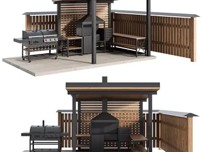Modern Outdoor Kitchen 24 3D model