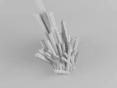 Crystal Emerald Gems Black and White 3D Object 3ds 2019 3D model