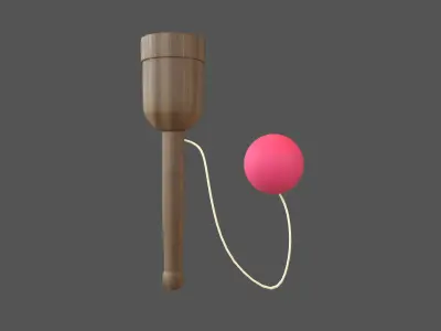 Cup and Ball Game v1 001 Low-poly 3D model