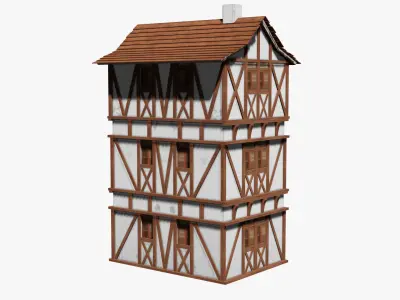 ANIME MEDIEVAL HOUSE Low-poly 3D model