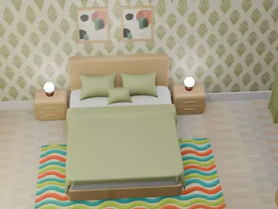 3D Bedroom Interior Free 3D model