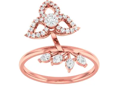 26 Light Weight Cocktail Ring 3dm stl 1-render detail  3D Model Pack