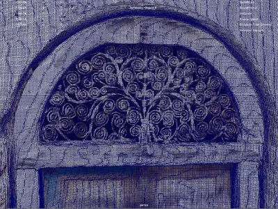 Exterior antique Indian wooden door1 3D model