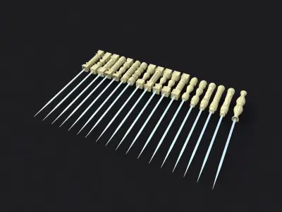 bbq skewers handles 3D model