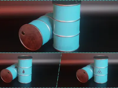 High Poly Barrel 3D model