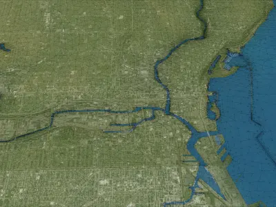 Milwaukee - 3D City Topography Terrain 3D Model Pack