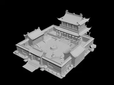  quadrangle courtyard 3D model