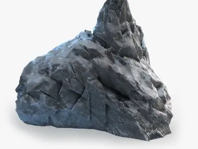 Snow Cliff Boulders Low-poly 3D model