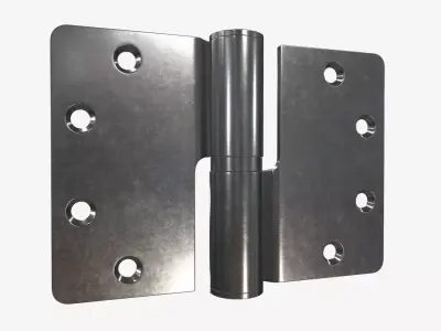 door lift off stainless steel hinge with round corners 90mm 3D model