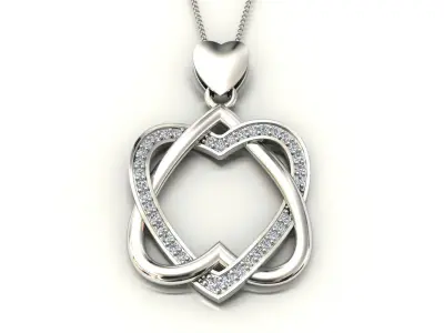 heart pendant diamond 3D print model