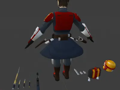 Mandalorian Warrior Low-poly 3D model