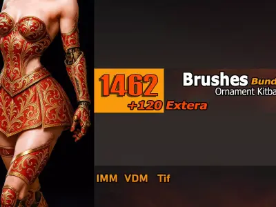 1582 Ornament Brushes Kitbash Pack Architectural Classic Bundle  3D model