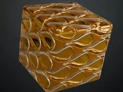 Golden Metal Plate PBR Seamless Texture