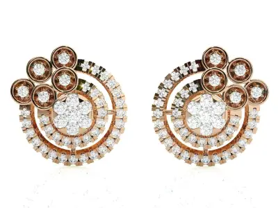 Light wt Women Diamond Earrings  3D print model