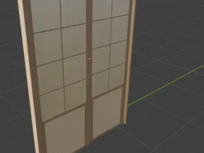 Ming-Style Double Panel Door 3D Model Free 3D model