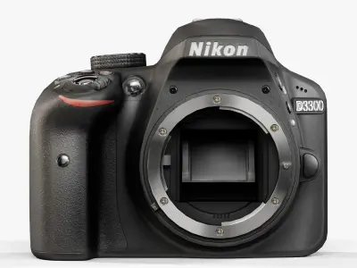 Nikon D3300 Body DSLR camera Low-poly 3D model