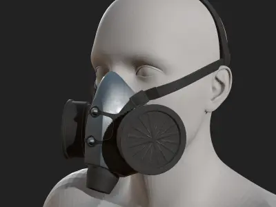 Gas mask helmet scifi futuristic military combat  Low-poly 3D model