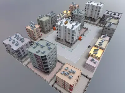 Street city scene 3d model 3D model