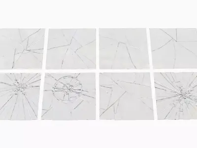 Broken Glass Pack Low-poly 3D model