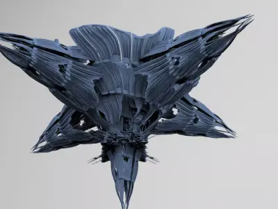 Aster Grand Ocean Sci Fi shards Low-poly 3D model