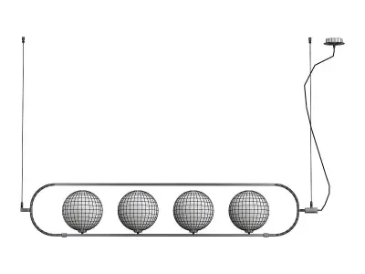 abbacus light fixture with three balls hanging from it 3D model