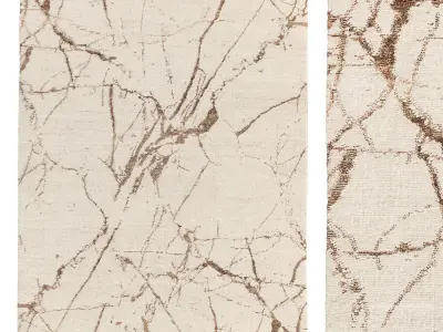 LAKSHMI HAND-KNOTTED WOOL RUG 3D model