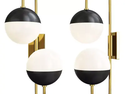 MID CENTURY GLOBE ADJUSTABLE DOUBLE  Low-poly 3D model